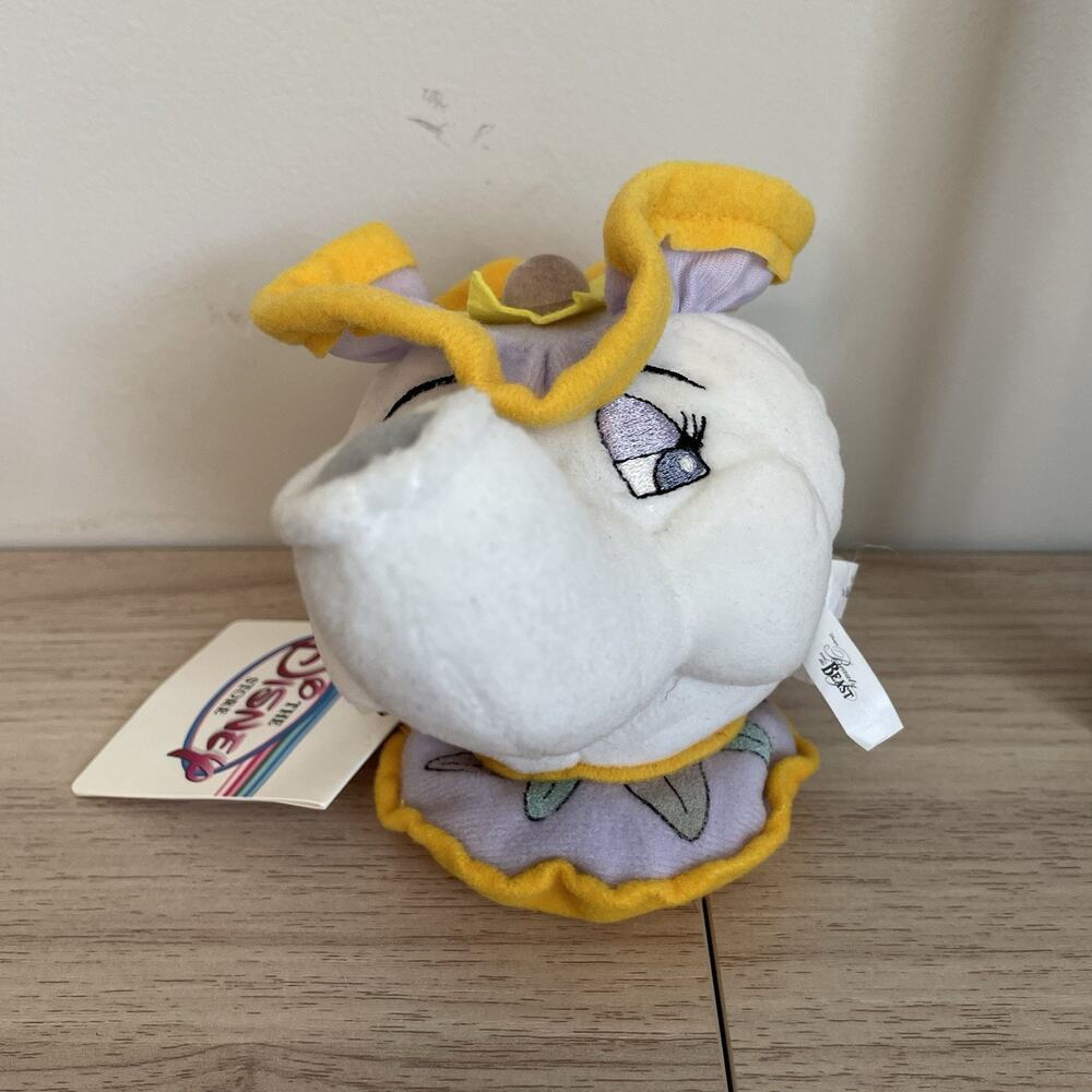 NEW The Disney Store MRS POTTS Beauty and the Beast 7” Plush Toy Mini Bean Bag